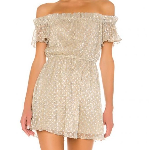 House of Harlow 1960 x REVOLVE Amoli off the Shoulder Metallic Star Dress